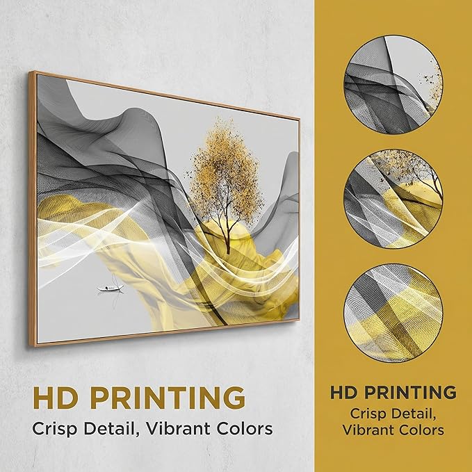 Tucai Decor Framed Wall Art Canvas Modern Light Luxury Abstract Ink Landscape Painting Artwork Waterproof Canvas Print Bedroom Home and Office Wall Art for living Room Wall Decor 24x48inch