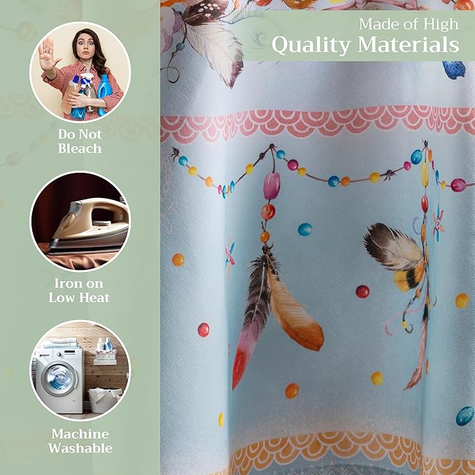 Maison d' Hermine Table Cloth Round Table 100% Cotton 69 Round Inches Tablecloth Reusable Decorative for Dining Room Farmhouse Home Valentines Day Decorations Spring Summer - Ibiza - Blue