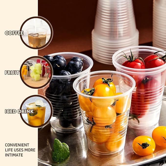 YEEHAW 9 oz Plastic Cups, 2000 Pack - Clear Disposable Drinking Water Cups for Cold Beverages, Ideal for Party