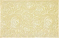 Gold Placemats Set of 6 Rectangle Pressed Vinyl Metallic Flower Place Mats Hollow-Out Rose Heat Resistant Waterproof Oil-Proof Table Mats Decorative for Kitchen Table Holiday Wedding Party Decor