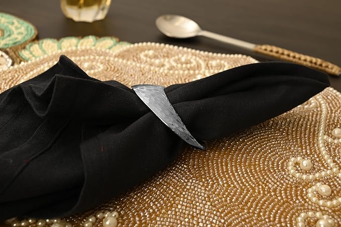 CLEENTABLE Metal Napkin Rings - Mobius Napkin Ring Loop Design - Napkin Ring Holder Set of 12 for Family Dinner, Party, Table, Decorations, Wedding, Banquet, Metallic Adornment (Silver)