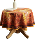 Maison d' Hermine Table Cloth Round Table 100% Cotton 63 Inches Fall Tablecloth Reusable Everyday Use for Thanksgiving Christmas Decorations Dining Farmhouse Party (Thanksgiving Tartan)