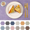 Faux Leather Placemats Set of 4 Washable PU Table mats for Kitchen Table - Heat Resistant, Waterproof, Easy Clean, Anti Slip 11.8" x 17" (Purple-4 Pack)