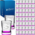 Personalized Square Shot Glasses Set of 50 Pink Bottom 2oz Engraved Initial and Name Custom Gifts, Weddings, Birthdays, Bachelorette Party and Decorations for Women