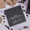 Blue Ridge Mountain Gifts - Dallas TX Skyline Coasters, Set of 4 - Dallas Texas Souvenir, Slate Coasters with Minimalist Skyline, Housewarming Gift for Friends, Family, & Neighbors
