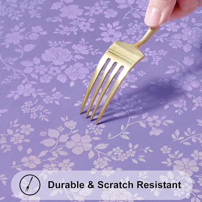 Smiry Rectangle Table Cloth, Waterproof Heavy Duty Vinyl Tablecloths, Wipeable Washable Table Cover for Kitchen and Dining Room (Purple, 60" X 84")