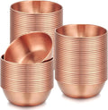 Tanlade 50 Pcs Metal Sauce Bowls 3.2 Inch Round Stainless Steel Seasoning Dishes Cups Mini Saucers Plates Small Sushi Dipping Bowls for Prep Ramekins Kitchen Party Supplies(Rose Gold)