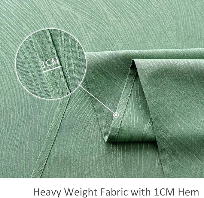 maxmill Jacquard Tablecloth Swirl Design Water Resistance Antiwrinkle Heavy Weight Soft Table Cloth for Buffet Banquet Parties Event Holiday Dinner Square 52 x 52 Inch Sage Green