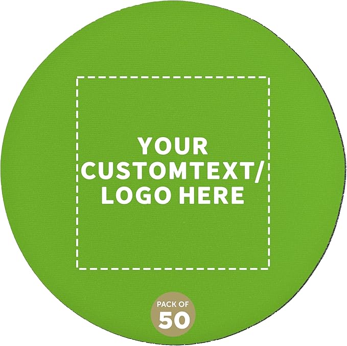 50 Round Foam Bud Coasters Pack, 4 inch - Customizable Text, Logo - PU Foam, Party Favor - Lime Green