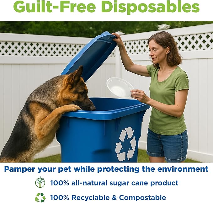 Kinn Kleanbowl Pet Bowl Stainless Steel Frame with Compostable Refills, 32 oz (Pack of 1) – Spill-Proof Stable Disposable Dog Bowls for Easy Cleaning and Healthy Pets, No Plastic