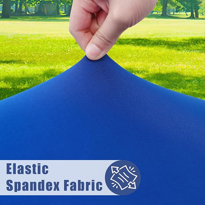 Round Spandex Tablecloth, Elastic Fitted Waterproof Tablecloths for 42"-50" Tables, Stretch Washable Picnic Table Cover for Camping, Dining, Indoor and Outdoor, Blue