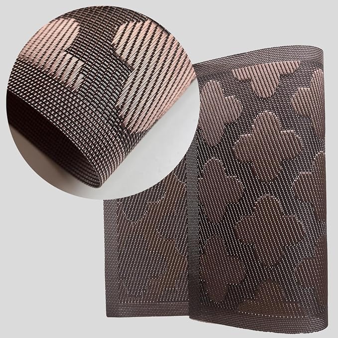 Elegant Placemats Vinyl Woven Heat-Resistant Placemats Set of 4 Washable Easy to Clean Table Mats for Dining Room and Decorate (Brown)