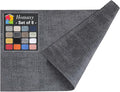 Homaxy Faux Leather Heat Resistant Placemats for Dining Table Set of 8, Waterproof Wipeable Washable PU Table Mats, Easy to Clean Anti-Slip Place Mats, 11.8" x 17", Dark Grey