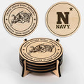 LazerEdge United States Naval Academy Goats Wooden Coaster Set - Maple Wood - Officially Licensed Product - 4-Pack