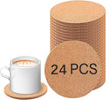 24 Pcs Cork Coasters for Drinks, Bulk Blank Coasters DIY Crafts, Non-Slip, Heat-Resistant, Absorbent and Reusable Coffee Coaster for Home Tabletop Decoration (24 Pcs)