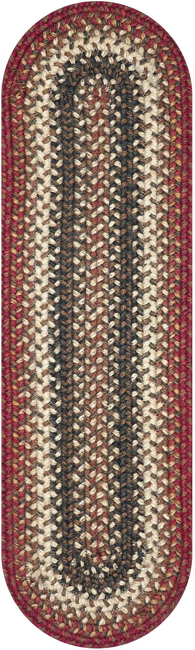 Homespice Chester Braided Oval Table Runner, Rustic Lodge Decor, Red 11x36 - Jute Dining Table Accessories - Rich Colors, Easy to Clean, Durable and Protects Furniture