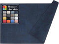 Homaxy Faux Leather Heat Resistant Placemats for Dining Table Set of 6, Waterproof Wipeable Washable PU Table Mats, Easy to Clean Anti-Slip Place Mats, 11.8" x 17", Navy Blue