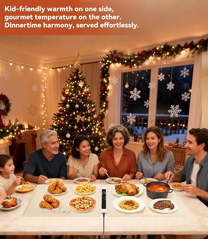 Warming Mat for Food Extra Large: 48"X16" Adjustable Silicone Food Warming Mat Heating Pad Food Warming Pad for Kitchen Counter Warming Trays for Buffets Party Hot Plates for Countertop Gifts Family
