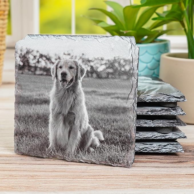 Blue Ridge Mountain Gifts - Custom Pet Coasters Printed with Photos of Your Dog, Memorial Gift for Dog Lovers, Slate Coaster for Pet Owners
