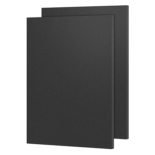 ABS Plastic Sheet 8" x 12" x 1/4" Thick (6mm) Black Rigid Moldable Thermoplastic Board for Crafts, DIY Projects, Home Decor - Textured & Smooth Surface, Pack of 2