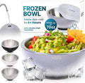 Vora 70oz Dip Chiller Bowl with Lid | Iced Grey Stainless Steel Chilled Dip Bowl for Dips, Guacamole, Hummus, Salsa | Insulated Serving Dishes with Easiest Water Fill & Refillable Chamber