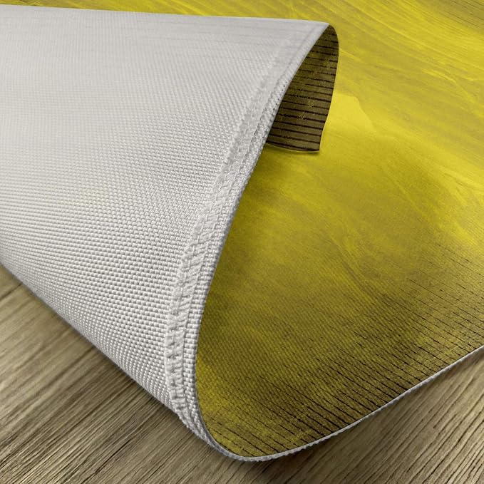 Ambesonne Yellow Place Mats Set of 4, Abstract Retro Design Art with Wavy Vertical Lines Simple Modern Design, Washable Fabric Placemats for Dining Table, Standard Size, Olive Green