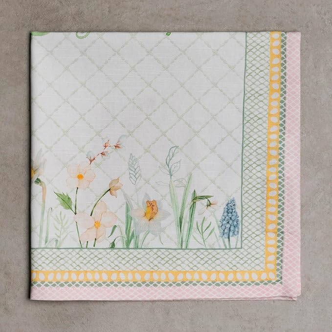 Maison d' Hermine Cloth Napkins Set of 4 100% Cotton Everyday Reusable Square Napkins Cloth Washable Dinner Party Wedding Restaurant Valentines Day Decorations Spring/Summer (Easter Dew, 20" x 20")