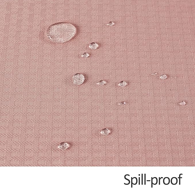 maxmill Tablecloth Weaved Texture Stain Resistant Waterproof, Wrinkle Resistant Washable Table Cloth, Fabric Table Cover for Dining Room, Indoor Outdoor Use, Rectangle 60 x 120 Inch, Pale Blush