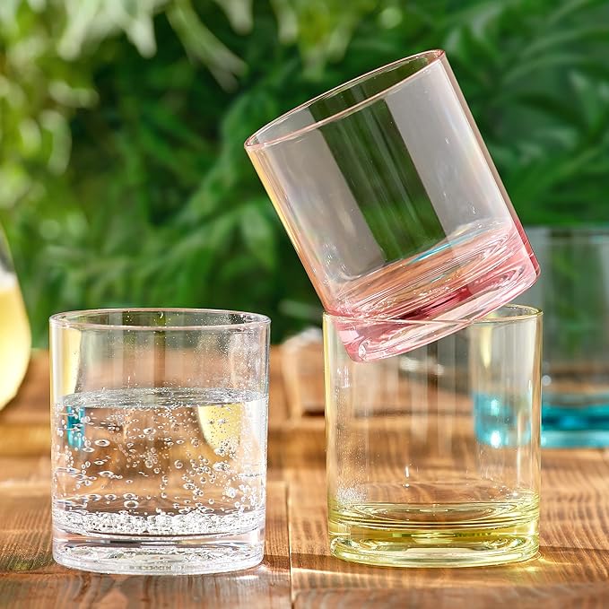 Amazing Abby - Probity - 12-Ounce Plastic Tumblers (Set of 6), Reusable Plastic Cups, BPA-Free, Shatter-Proof, Dishwasher-Safe
