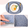 6 Pack Oval Woven Placemats, 12x16 inches Mix Rainbow Oval Plate Charger Cotton Heat Resistant Non-Slip Weave Place Mats Farmhouse Straw Braided Rattan Tablemats Wicker Placemats for Dining