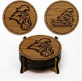 LazerEdge Coastal Carolina Chanticleers Wooden Coaster Set - Cherry Wood - Officially Licensed Product - 4-Pack