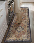Color&Geometry Anti Fatigue Kitchen Mats for Floor 24x87, Vintage Decor, Easy Clean, Waterproof & Oil Proof, 0.4" Thick Cushioned, Non-Slip Kitchen Runner Rug for Sink, Laundry, Office, Warm Coral