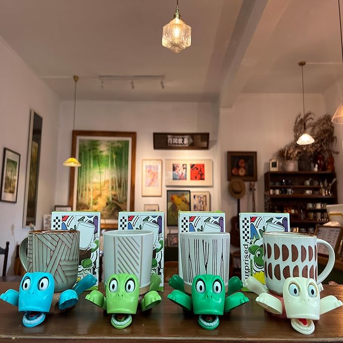 XYG® Turtle Coaster, Turtle Cup Holder with Funny Expression, 4 PC Cup Holder with Liftable Limbs & Expressive Face for Turtles, Tortoise Lover Gag Gifts Home Decor Car(4pc-LightGreen Green Blue Pink)