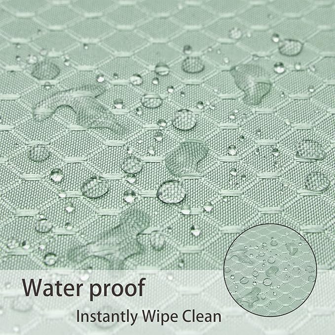Place Mats Set of 8 – Rectangle Rectangular Waterproof Fabric Polyester Cloth Washable Wipeable Heat Resistant Placemats for Kitchen Dining Dinner Table Indoor 13 x 19 Inch Sage Green