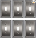 6-Pack Single Toggle Light Switch Cover Plate, Pearls Decorative Switch Plate Covers, Antique Silver 1 Gang Metal Wall Plate, Corrosion Resistant