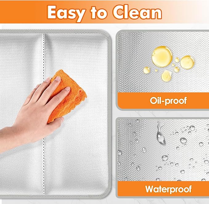 35.4×15.4 in Heat Resistant Mat for Food Warming Mats, Heat Resistant Mats for Countertop Reflects 95% of Heat, Waterproof and Oilproof Hot Pad With Non-slip Bottom for Air Fryer, Coffee Maker, Oven