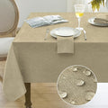 Softalker Large Rectangular Table Cloths 60x104 inch Khaki Faux Linen Tablecloth Outdoor Waterproof Stain and Wrinkle Resistant Table Cover for 6/8 Foot Rectangle Dining Tables for Party Graduation