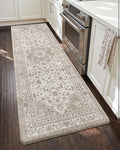 Color&Geometry Kitchen Floor Mats Anti Fatigue, Cushioned Boho Rugs,Waterproof Non Slip Kitchen Runner for Sink, Standing Mats for Office,24"x59",Beige