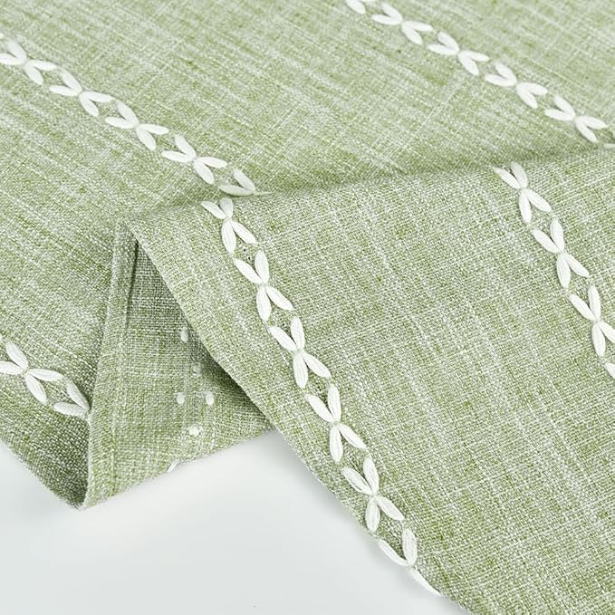 Zobesta Sage Green Table Cloth Round Tablecloth 53 Inch, Cotton Linen Tablecloth Round Dining Table Cove for Party, Holiday, Picnic, Dining, Outdoor,Fall