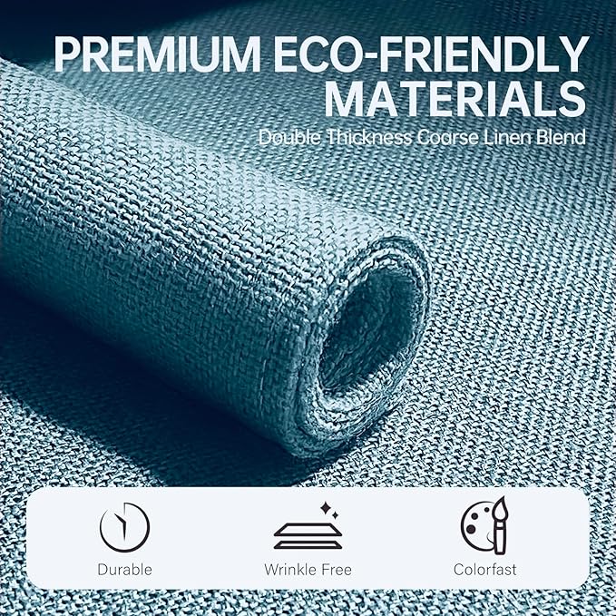 Blue Forest Placemats Set of 6, Dual-Layered Thickened Faux Linen Table Mats Heat Resistant Machine Washable Wrinkle Free Place Mats for Kitchen Dining Outdoor/Indoor (Sky Blue)