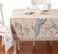 Maison d' Hermine Premium Table Cloth Rectangle Table 100% Combed Cotton 140 x 70 Inches Tablecloth Reusable Decorative for Dining Room, Home, Party, Festive & Wedding - Peacock Utopia - Sandy Beach