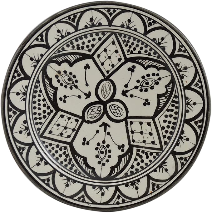 Ceramic Plates Moroccan Handmade Appetizer Tapas Serving Decorative 8 inches Round