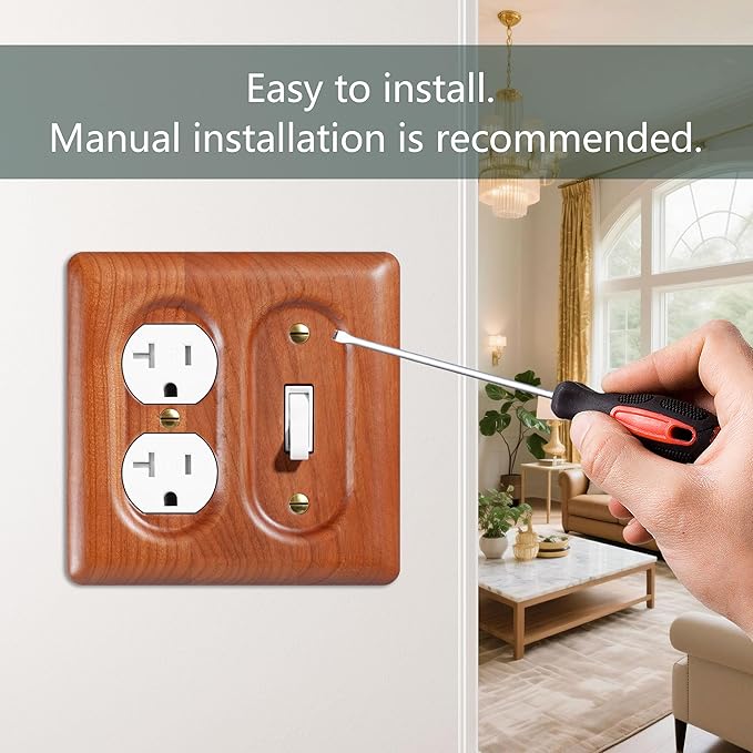 Wooden Light Switch Cover Plate Decorative Wall Plate Switch Plate Outlet Cover
