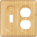 Combination Switch & Outlet Cover Solid Bamboo for Toggle and Duplex Decorative Wall Plate