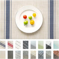 Placemats Set of 6 Vinyl/Plastic Woven Place Mats for Kitchen Table Indoor/Outdoor Washable Placemat Wipeable Dining Table Mats (Khaki Blue,6)