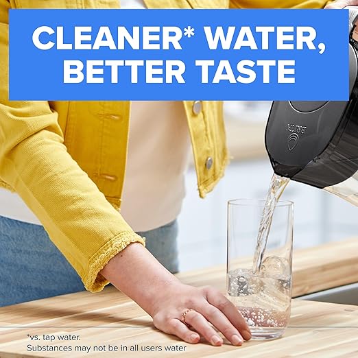Brita Small 6 Cup Water Filter Pitcher, 1 BritaPlus Filter, Metro, Black (Package May Vary)
