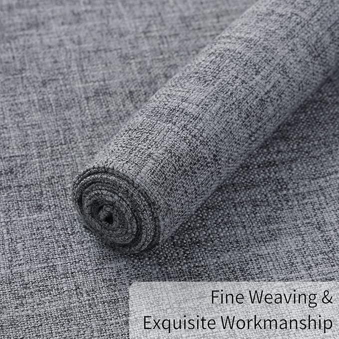 Homaxy Cloths Placemats for Dining Table Set of 6, Heat Resistant Washable Cotton Linen Blend Table Mats, Easy to Clean Place Mats for Indoor Outdoor Party Kitchen Decoration, 13" x 19", Dark Grey