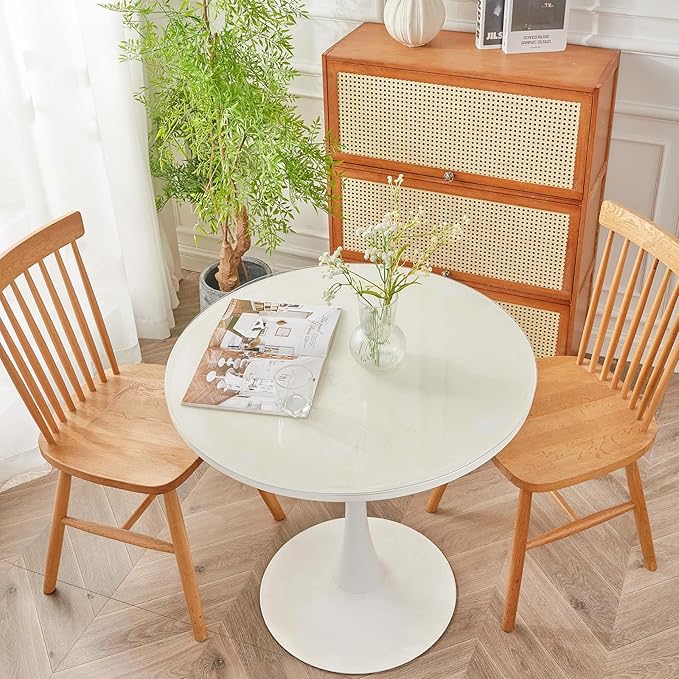 Warmstar Round Clear Table Protector - 42Inch, 2mm Thick PVC Tablecloth for Dining & Coffee Tables