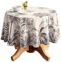 Maison d' Hermine Table Cloth Round Table 100% Cotton 63 Inches Fall Tablecloth Reusable Everyday Use for Thanksgiving Christmas Decorations Dining Farmhouse Party (Amazonia)