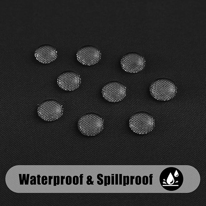 Smiry Round Table Cloth, Waterproof Anti-Scratch Polyester Tablecloth, Decorative Washable Fabric Table Cover for Dining, Buffet, Parties and Outdoor, 60x60, Black